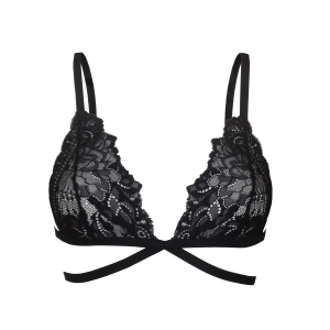 Lace Bra - Black Flowers